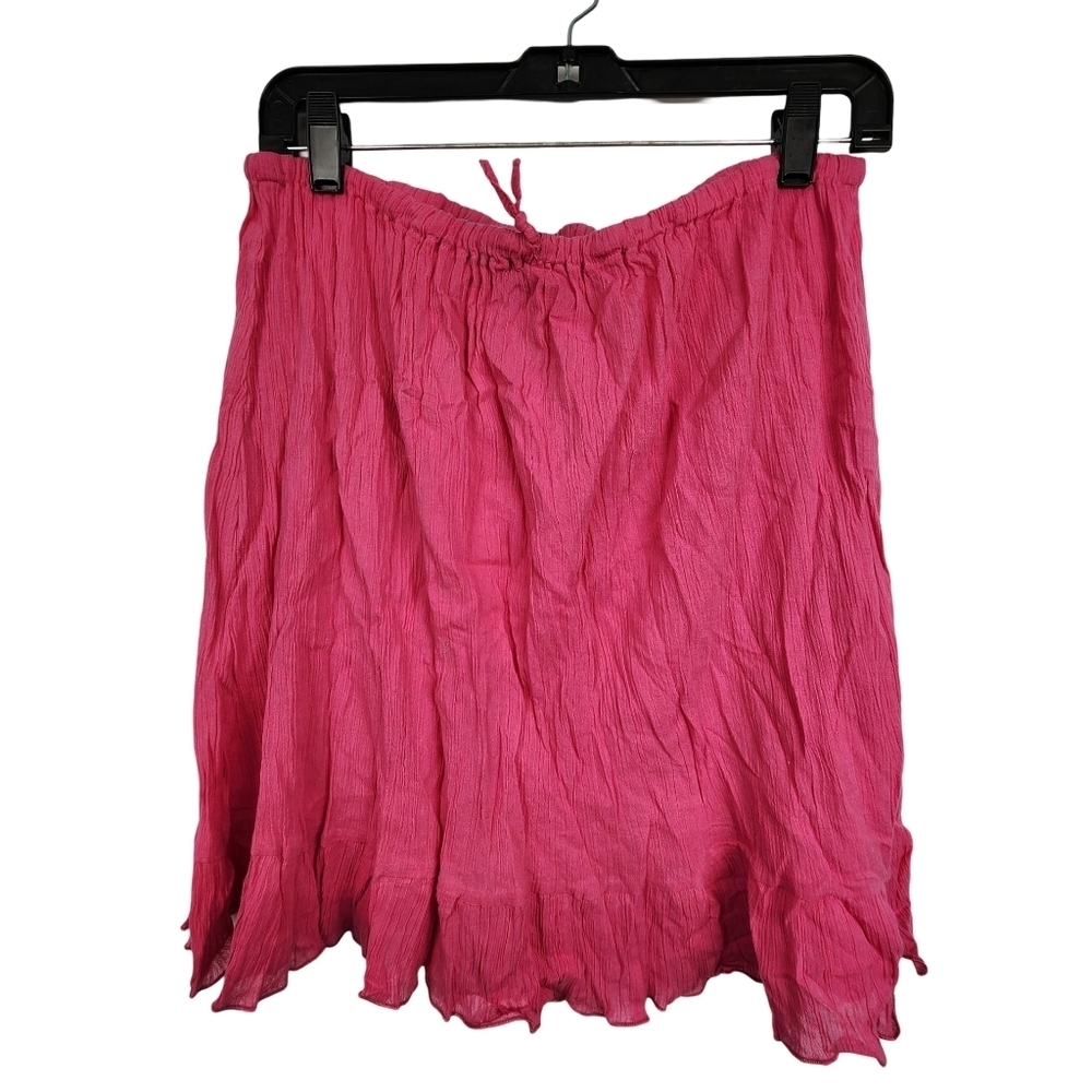 Surface Made In India Pink Cotton Boho Ruffled Fairy Skirt Size 1X